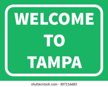 Tampa road sign background. Vector illustration EPS8