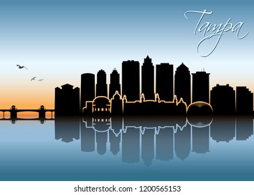 Tampa skyline - Florida - United States of America - USA - vector illustration