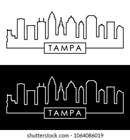 Tampa Skyline. Linear Style. Editable Vector File.