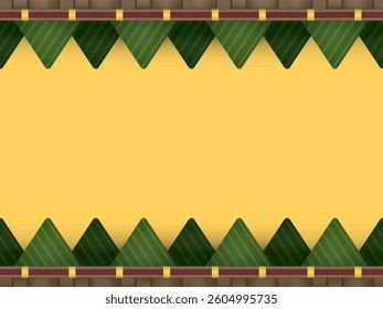 tampahan leaf bamboo rattan frame
