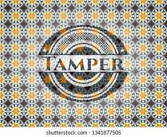 Tamper arabesque emblem background. arabic decoration.