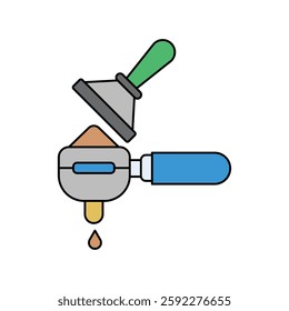 tamper icon with white background vector stock illustration