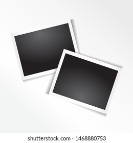 Tamplate Retro Realistic Photo Frame Mockup Design. Photograph