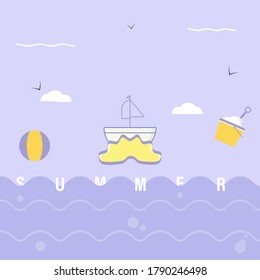 tamplate summer flat art design