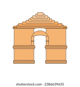 Tample Gate Ilustración del vector de diseño tradicional de India