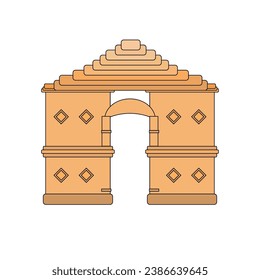 Tample Gate Traditional India Design Vector Illustration