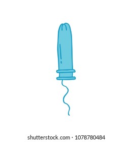 tampon with applicator doodle icon