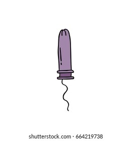 tampon with applicator doodle icon