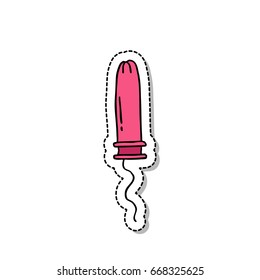 tampon with applicator doodle icon, sticker