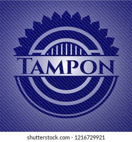 Tampon badge with denim texture