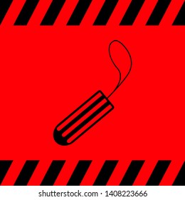 Tampon black on a red background, vector illustration for design.