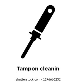 Tampon cleanin icon vector isolated on white background, logo concept of Tampon cleanin sign on transparent background, filled black symbol