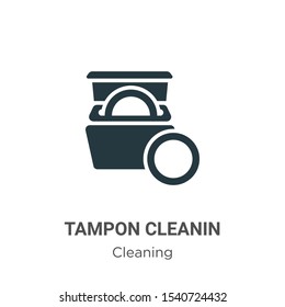 Tampon cleanin vector icon on white background. Flat vector tampon cleanin icon symbol sign from modern cleaning collection for mobile concept and web apps design.