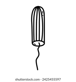 Tampon doodle single element, the tampon with skirt doodle icon