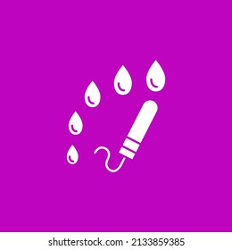 Tampon Glyph Icon. Tampons Heavy Menstruation. Hygienically Products To Absorb Blood. Menstruation Concept. Filled Flat Sign. Isolated Silhouette Vector Illustration 