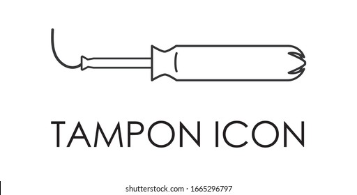 Tampon icon. Image of a tampon and an applicator for use. Hygiene and health image.