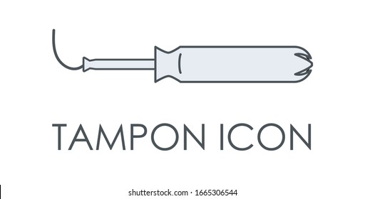 Icono de Tampon. Imagen de un tampón y un aplicador para uso. Higiene e imagen de la salud.