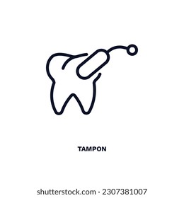 icono de tampon. Icono de tampón de línea delgada de la colección de salud dental. El símbolo de cupón editable puede ser utilizado web y móvil