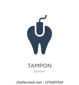 tampon icon vector on white background, tampon trendy filled icons from Dentist collection, tampon vector illustration