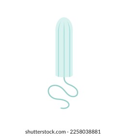 A tampon isolated on a white background is an element of feminine hygiene during menstruation. Vector illustration