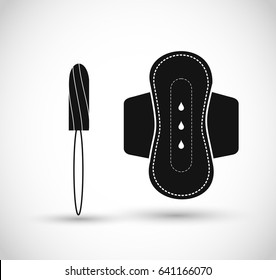 Tampon and pad icon vector