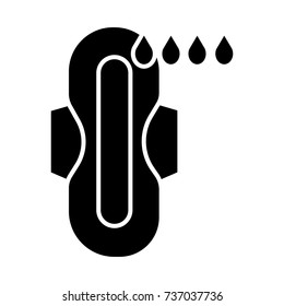 tampons - compress - menstruation icon, vector illustration, black sign on isolated background