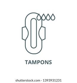 Tampons,compress,menstruation vector line icon, linear concept, outline sign, symbol