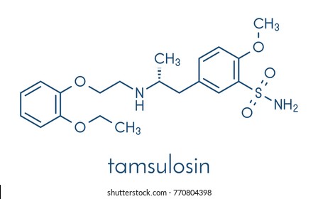 Tamsulosin benign prostatic hyperplasia (BPH) drug molecule. Skeletal formula.