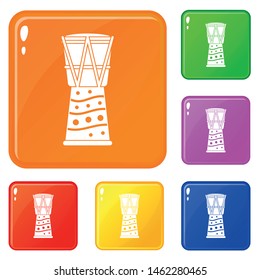 Tamtam icons set collection vector 6 color isolated on white background