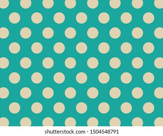Tan and Aqua Polka Dot Background