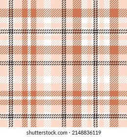 Tan and beige flannel plaid. Seamless vector tartan pattern suitable for fashion, home decor and stationary.