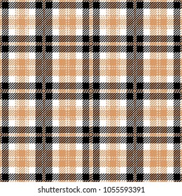 Tan And Black Tartan Plaid Scottish Pattern