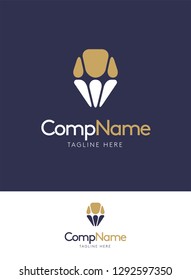 Tan and Blue Logo sign template 