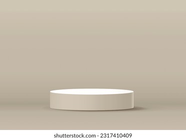 Tan Brown Podium auf braunem Tisch in abstrakten Räumen. Vektorgeometrische Formen.Stufe für die Präsentation, Produktanzeige.