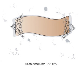 tan colored banner with ink splashes