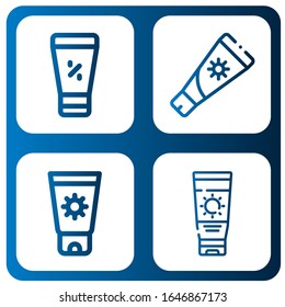 tan simple icons set. Contains such icons as Sunscreen, Sun cream, Sun lotion, can be used for web, mobile and logo