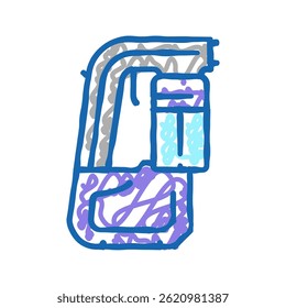 tan Spray Maschine doodle Symbol Skizze Vektor. Bräunungsspritzer. einzelne Symbolgrafik