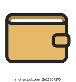 Tan wallet closes securely money storage illustration