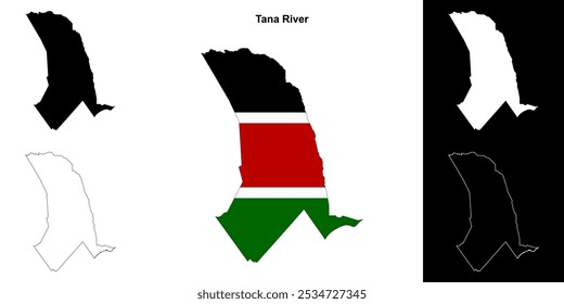 Conjunto de mapa de esquema del condado de Tana River