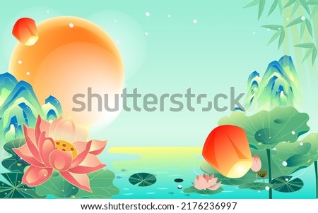 Tanabata couple date and hug each other, Cowherd and Weaver Girl meet on magpie bridge, vector illustration