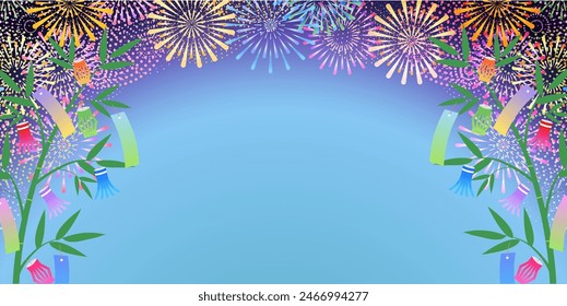 Tanabata Tanabata Decoration Fireworks Background