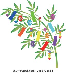 Tanabata Decoration Tanzaku Blowout Illustration