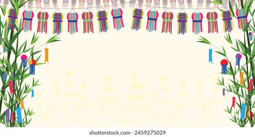 Tanabata festival celebration vector illustration background.