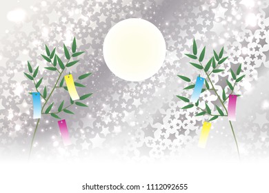 Tanabata Festival, Japanese Traditional Event, Summer Festival, Bamboo Leaf and Starry Sky