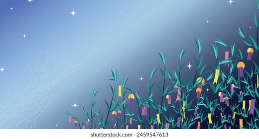 Tanabata Japanese Pattern Milky Way Background