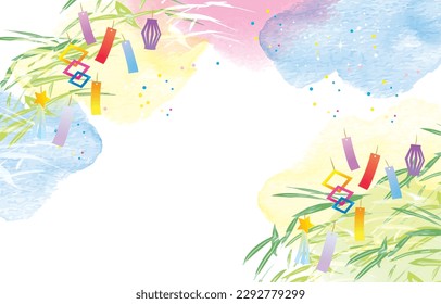 Tanabata, milky way background illustration