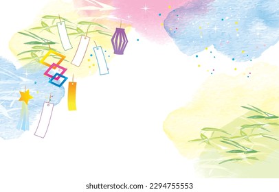 Tanabata, milky way background illustration