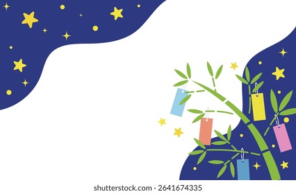 Tanabata paper strips vector illustration background frame material