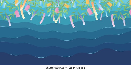Tanabata Summer Strip of paper Background