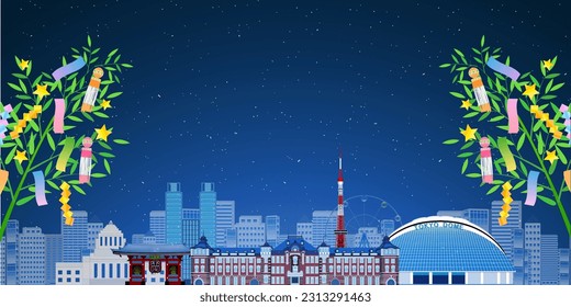 Tanabata Tokyo Building Landscape Background